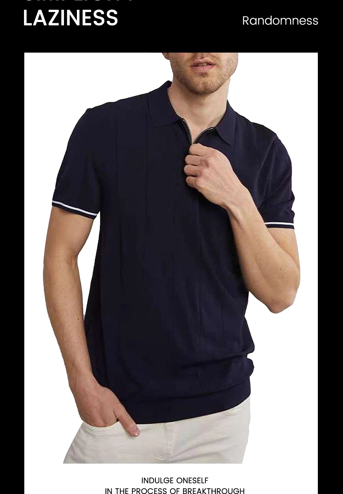 Men's T Shirt Short Sleved Polo Shirt Zipper Collar Embroidery Design Fashion Casual Men Polo Shirts Daily Tops Men T Shirt