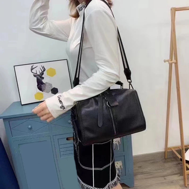Fashion Women's Hand Bags Cowhide Luxury Casual Shoulder Bag  Ladies Versatile Trendy Chain High-capacity Crossbody Bags