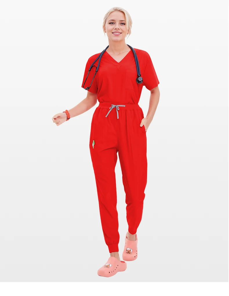 Summer Medical Scrubs Hospital Uniforms Doctor Nurse Workwear 4-way Stretch Pet Clinic Nursing Suits Dentist Working Clothes S21