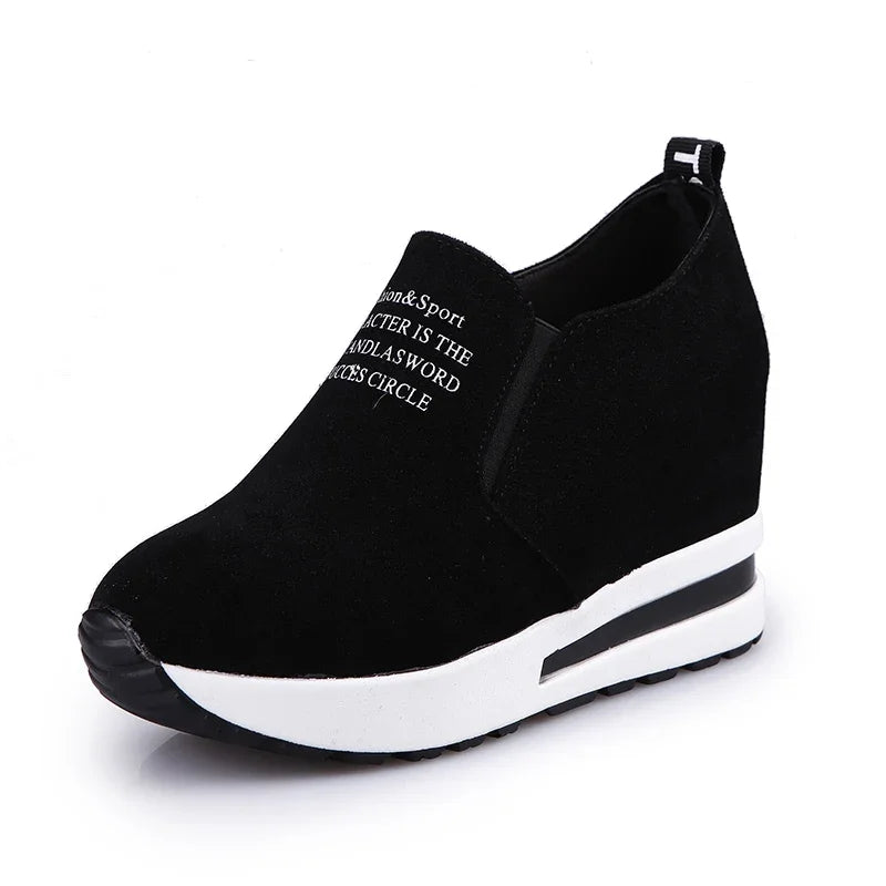 Arrival Women Shoes Wedge Increase Shoes Black Shoes Women Sneakers Leisure Platform  Breathable Zapatos De Mujer