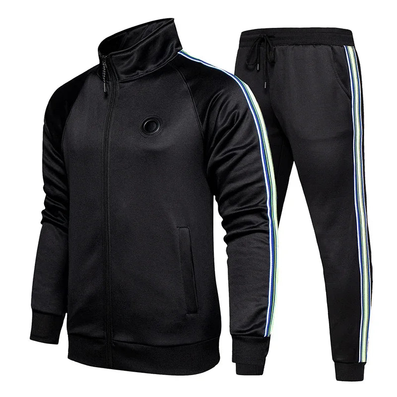 2026 Tracksuits Running Sets Men's Sportswear Autumn Winter 2 Pieces Sweatshirt+Pants Brand Blue Jogging Clothes Sports Suit