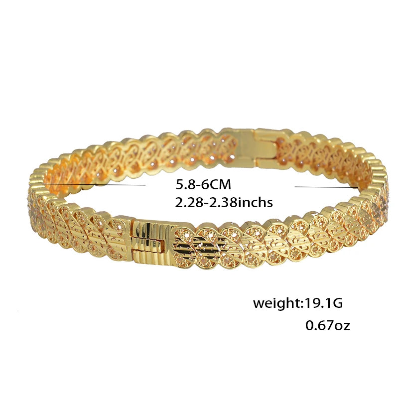Dubai Gold Plated 24K Bangles for Women Jewelry Exaggerated Style Bracelets Banquet Party Bijoux Nigeria Wedding