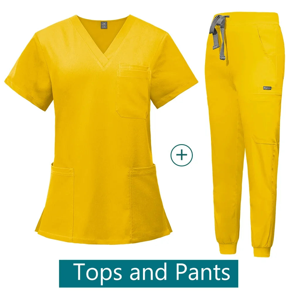 Scrubs Medical Uniforms Woman Multicolour SPA Beauty Uniform Dentist Veterinary Working Clothes Unisex Pharmacy Clinic Scrub New