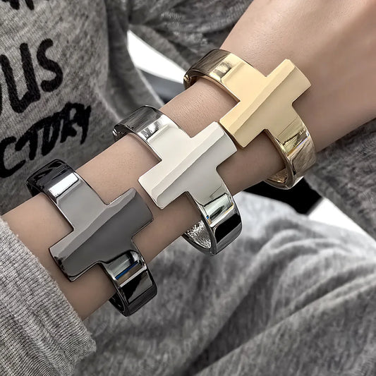 Big Cross Bangles for Women, Arm Cuff Jewelry