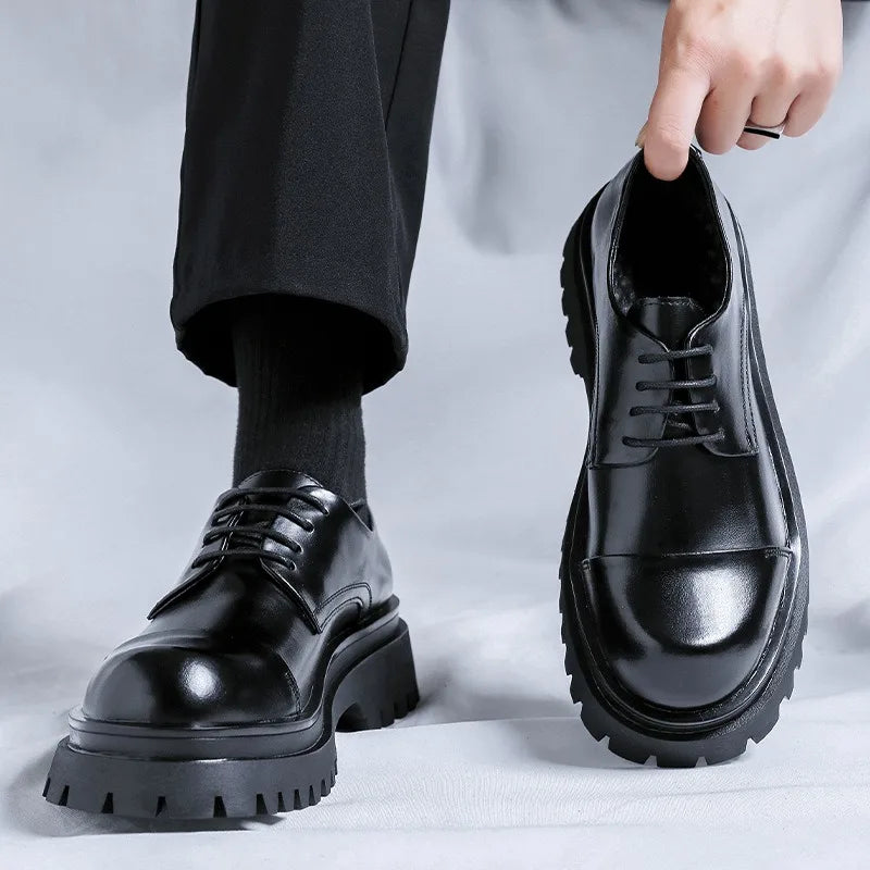 Men's Fashion Business Big Head Shoes Casual Comfortable Versatile Men Leather Shoes Wedding Party GroomHigh Quality Dress Shoes
