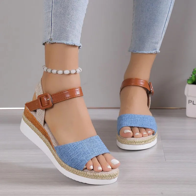 Fashion Shoes Women Sandals Wedge Shoes For Women Espadrilles Women's Sandals Non-Slip Retro Women Heels Female Footwear