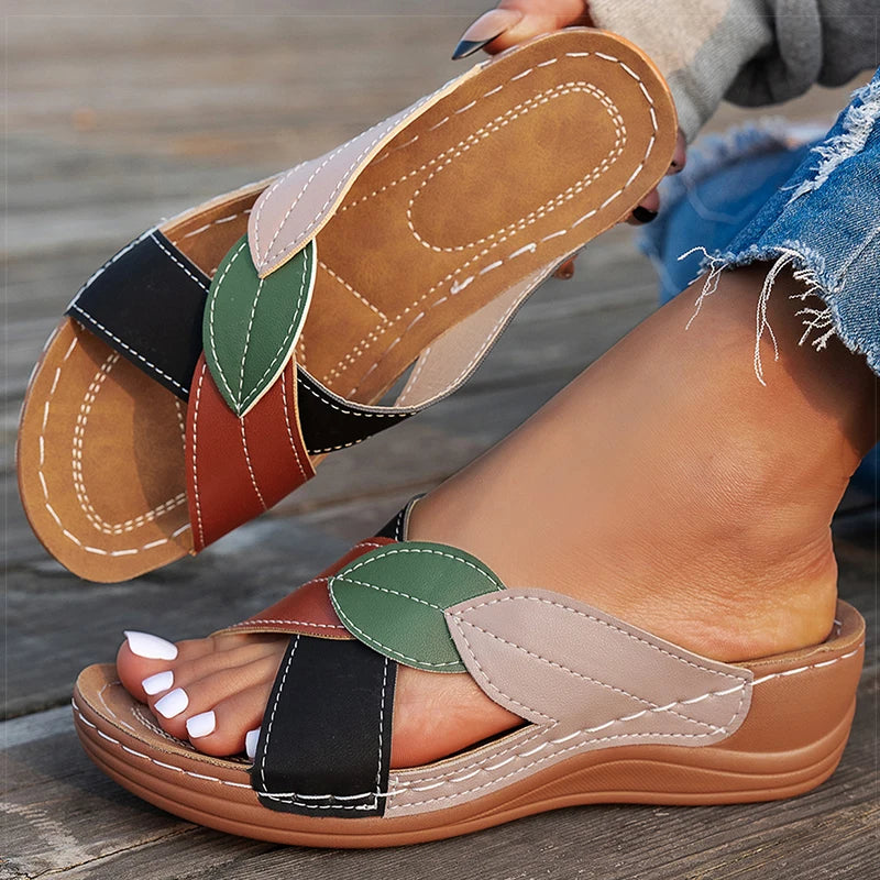 Women's Sandals Comfortable Wedges Heels Sandals Summer Shoes Woman Heeled Slippers Women Summer Footwear Chaussures Femme