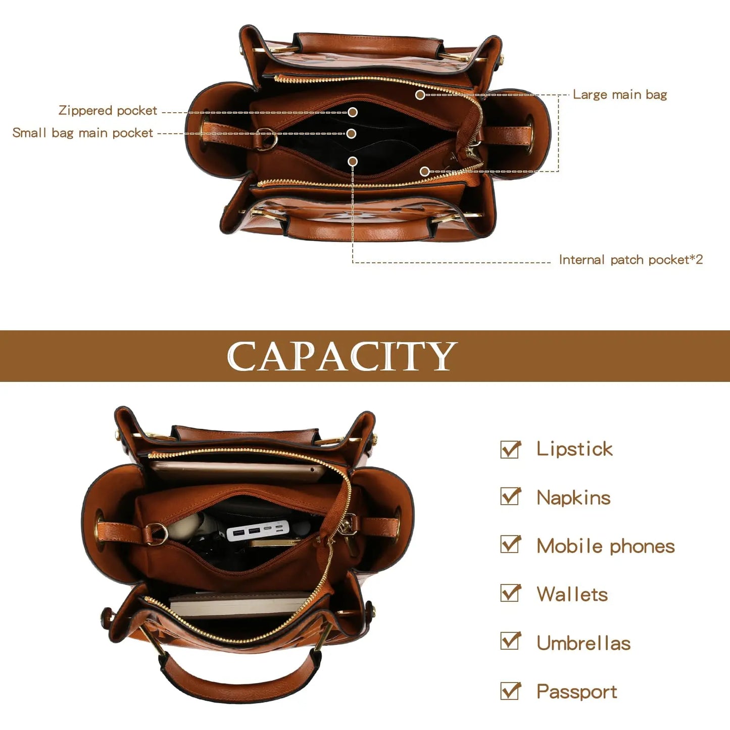 Women's Top-handle Handbags Large Shoulder Bag Embossed Leather Top Handle Handbag Set Ladies Bucket Hobo Tote For Work Travel