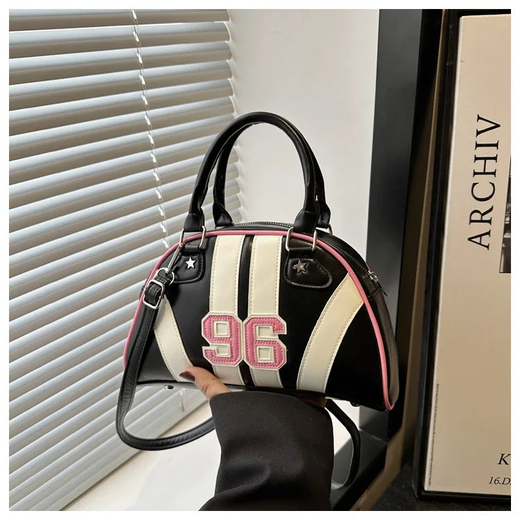 Striped Handbag Women Shoulder Bag, Chic Half Moon Armpit Bag, Stylish Tote Crossbody Bag for Women‘s Daily Work Party Travel