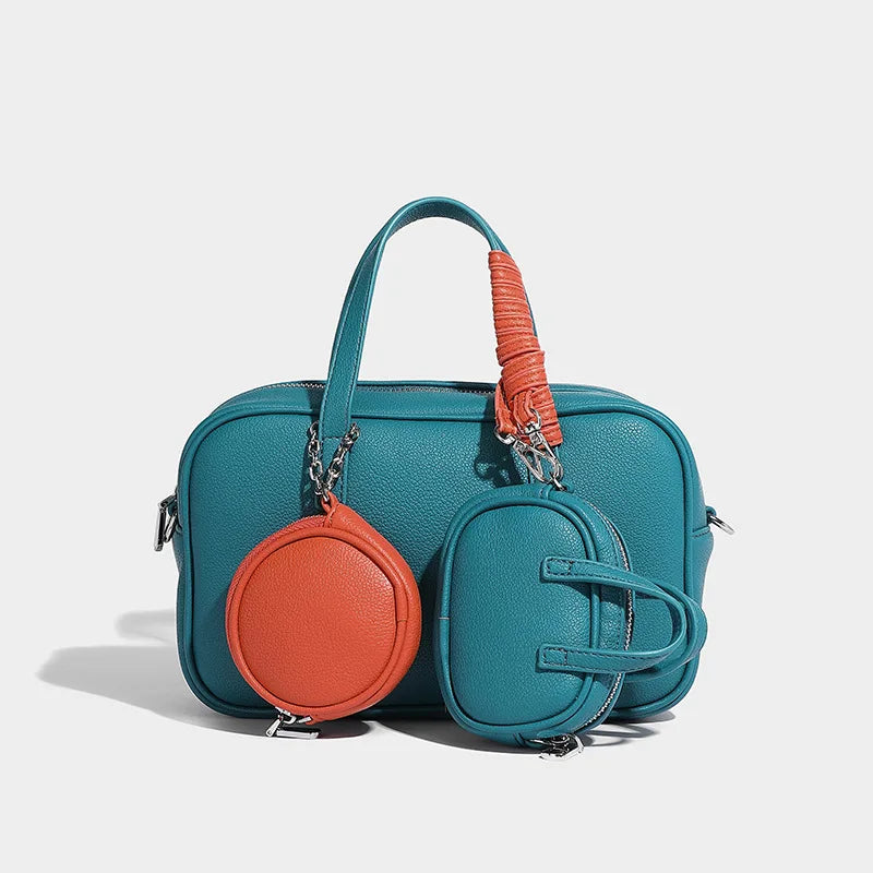 Boston Bag Women Fashion 2025 Euro-America Style Simple Shoulder Bag Handbags Composite Bag