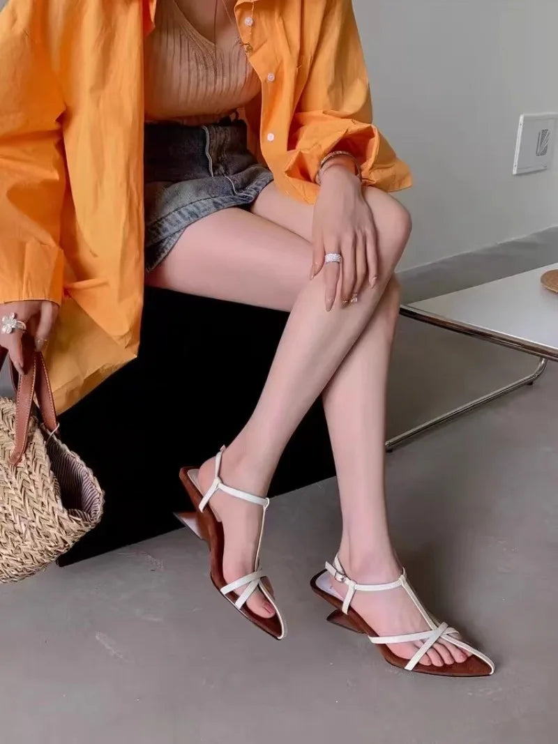 2025 New Women's High-heeled Sandals Summer High-heeled Shoes Luxury  Strap Slingback Feminine Wedding Sandals