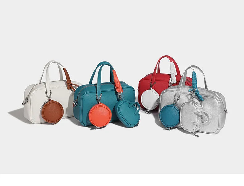 Boston Bag Women Fashion 2025 Euro-America Style Simple Shoulder Bag Handbags Composite Bag