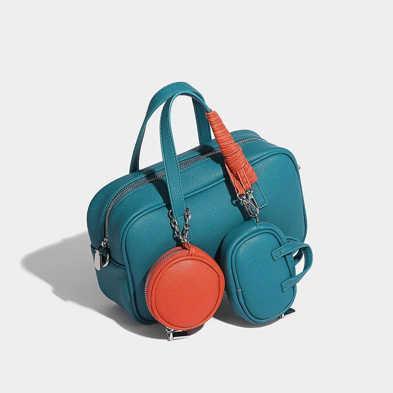 Boston Bag Women Fashion 2025 Euro-America Style Simple Shoulder Bag Handbags Composite Bag