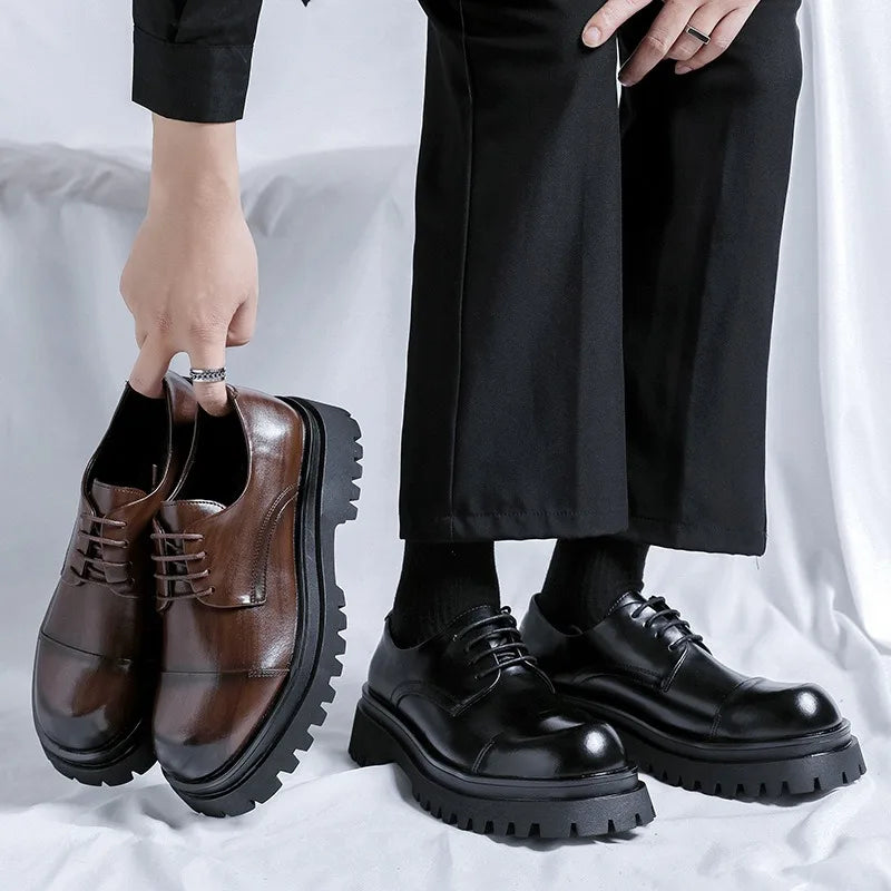 Men's Fashion Business Big Head Shoes Casual Comfortable Versatile Men Leather Shoes Wedding Party GroomHigh Quality Dress Shoes