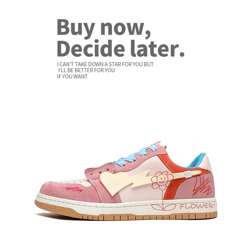 Women Shoes Men Fashion Hip-hop Punk Graffiti Skateboard Shoes Breathable Sneakers Couples Students Outdoor Sports Casual Shoes