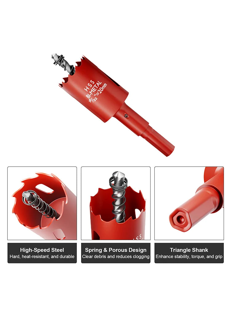 1pcs M42 20mm-200mm Adjustable Hole Saw Drill Bit for Metal, Wood, Gypsum Board - Durable Cutting Tool for Various DIY Projects