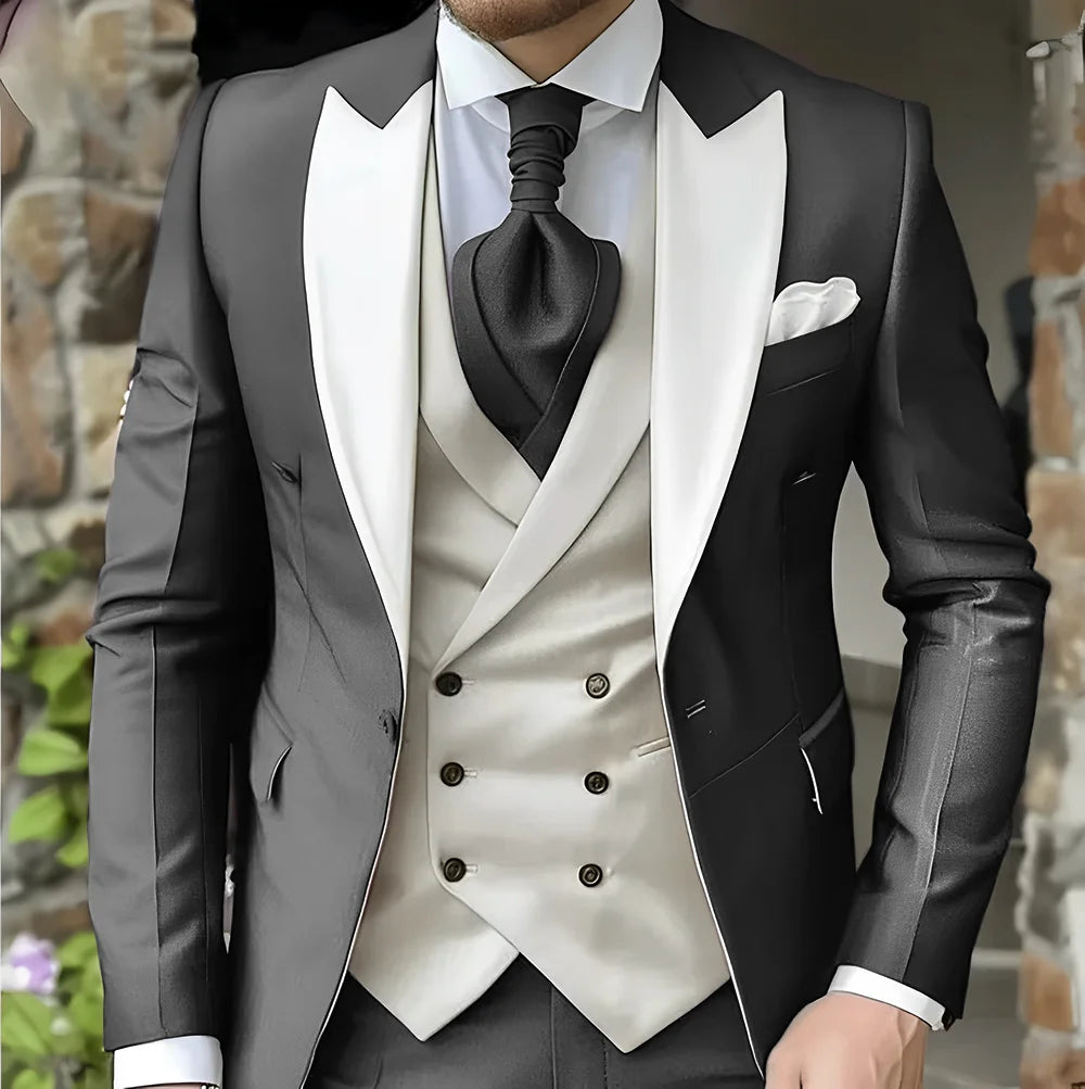 men's suit with peak lapel for wedding high-quality slim jackets Pointed collar double-breasted Carnivals men The latest