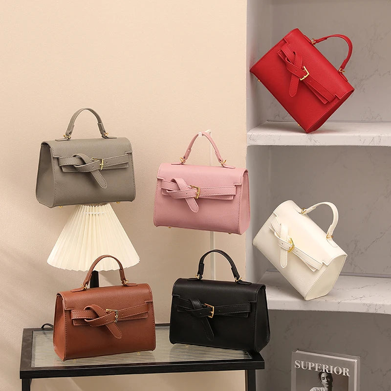 Classic Black Handbag Brand Bag Women Solid Small Pu Leather Crossbody Bag With Short Handle High End Sac A Main Designer Bosas