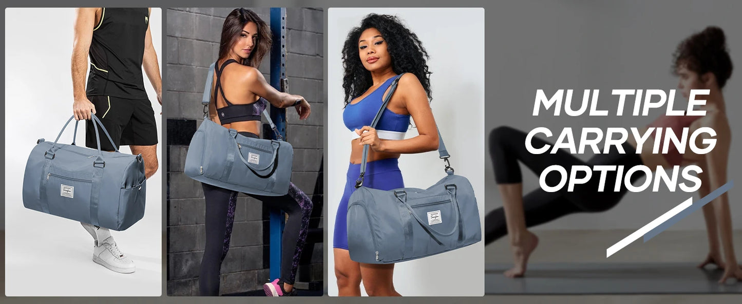 Hand Pockets Lady Weekender Bag Travel Canvas Bag, Weekend Nightlife Bag, Women Men Sports Fitness Bag，Hospital Delivery Bag