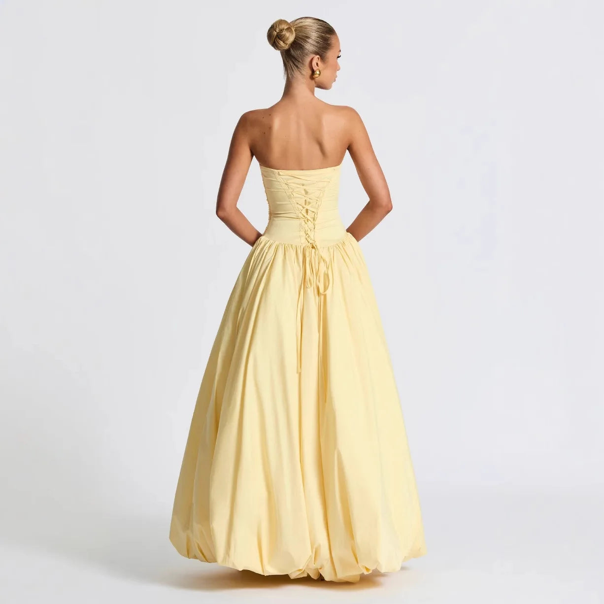 Sexy Evening Club Party Dresses Women 2026 Summer Bandage Lace Up Split Maxi Long Dress Elegant Strapless Backless Robe