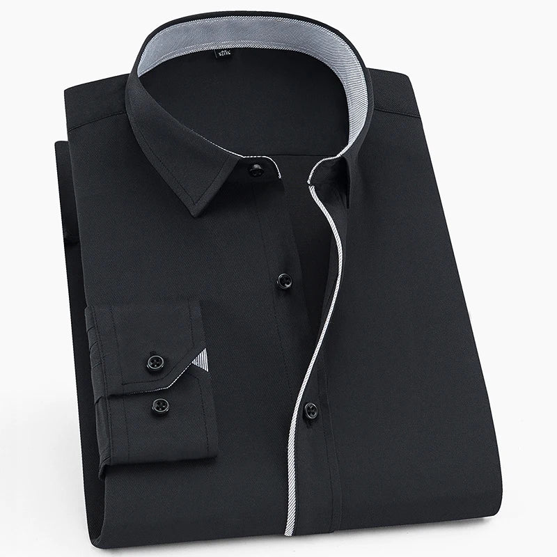 2025 Men Shirt Fashion Causal Long Sleeved Male Dress Social Business Brand Shirts Comfort Soft Weeding Party White Gift Shirts