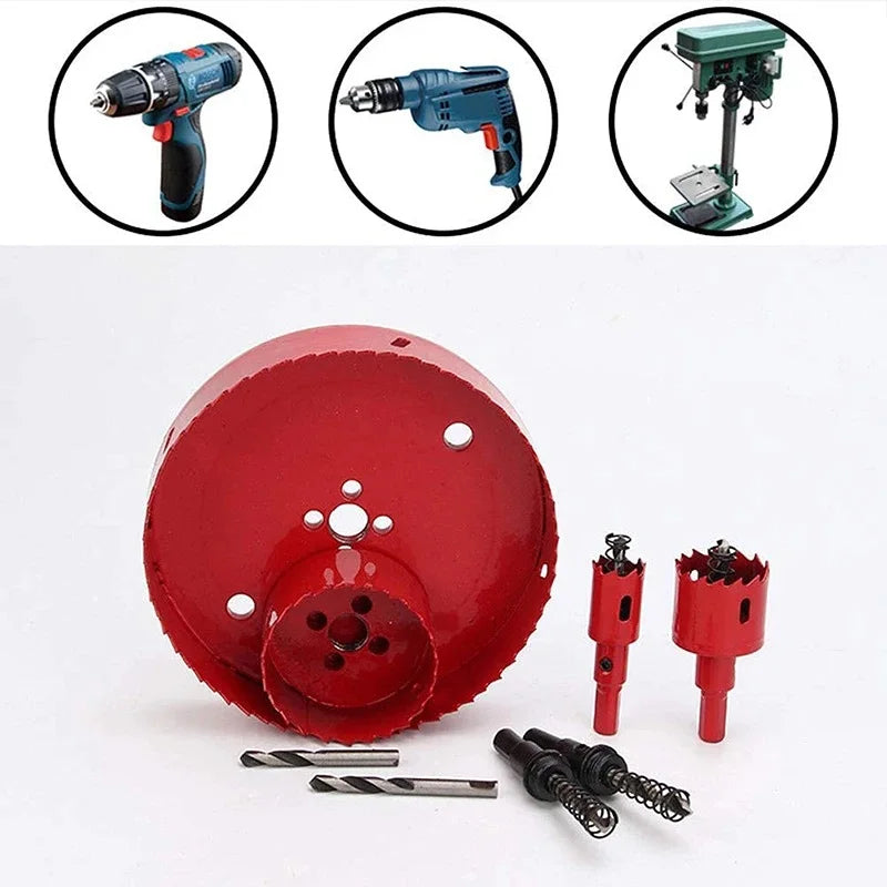 1pcs M42 20mm-200mm Adjustable Hole Saw Drill Bit for Metal, Wood, Gypsum Board - Durable Cutting Tool for Various DIY Projects