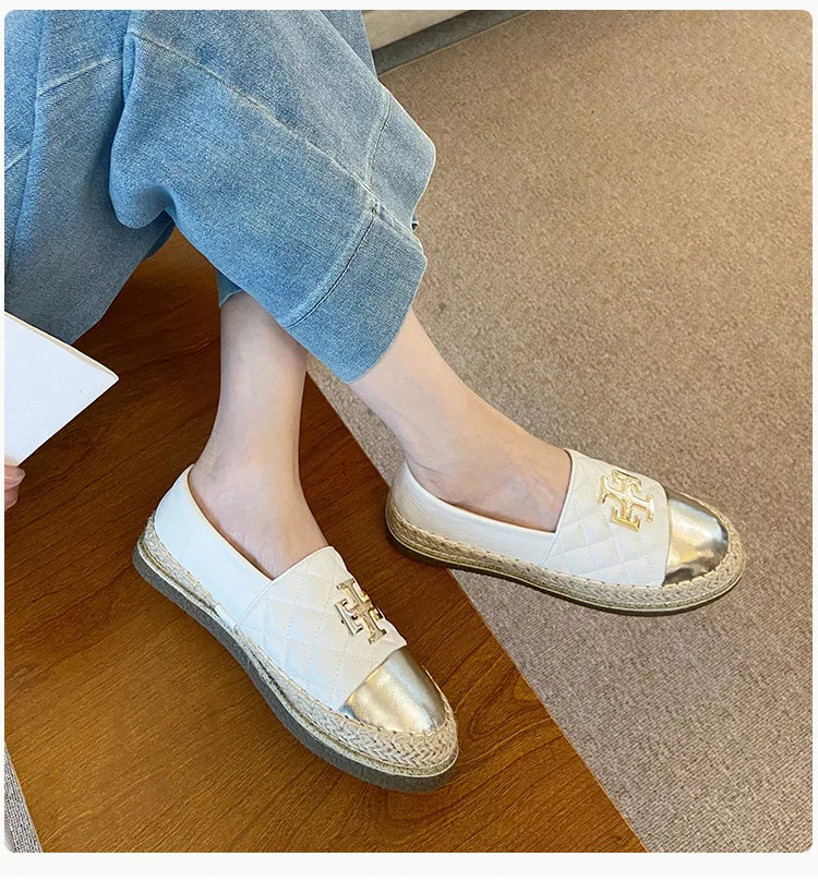 New Shoes for Women Leather Flat Boat Shoes Designer Fisherman Shoes Girl Fashion Slip-on Loafers