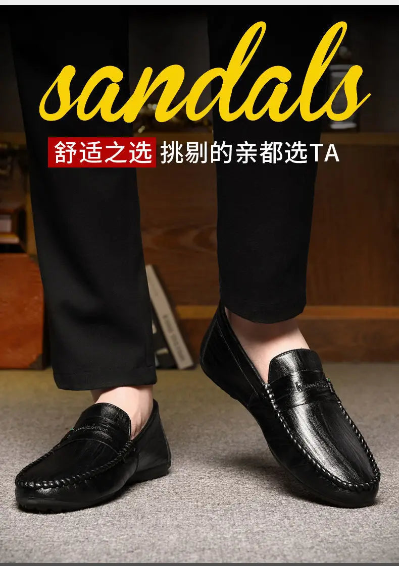 Spring Autumn Men Dress Shoes White Loafers Leather Casual Shoes Slip on Moccasin Shoes  Zapatos Casuales Designer Loafers Men