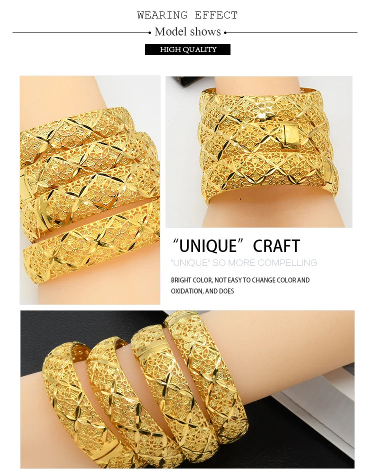 ANIID Dubai 24K Gold Plated Jewelry Bangle Wedding Party Gifts Arabic Women Braclets Indian Bangle Charm Bracelets Wholesale