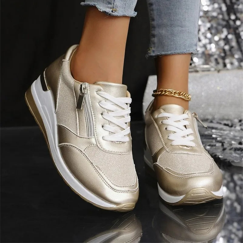 New Women's Wear-resistant Wedge Sneakers Lightweight Female Shoes Womens Vulcanized Shoes Breathable Shoes
