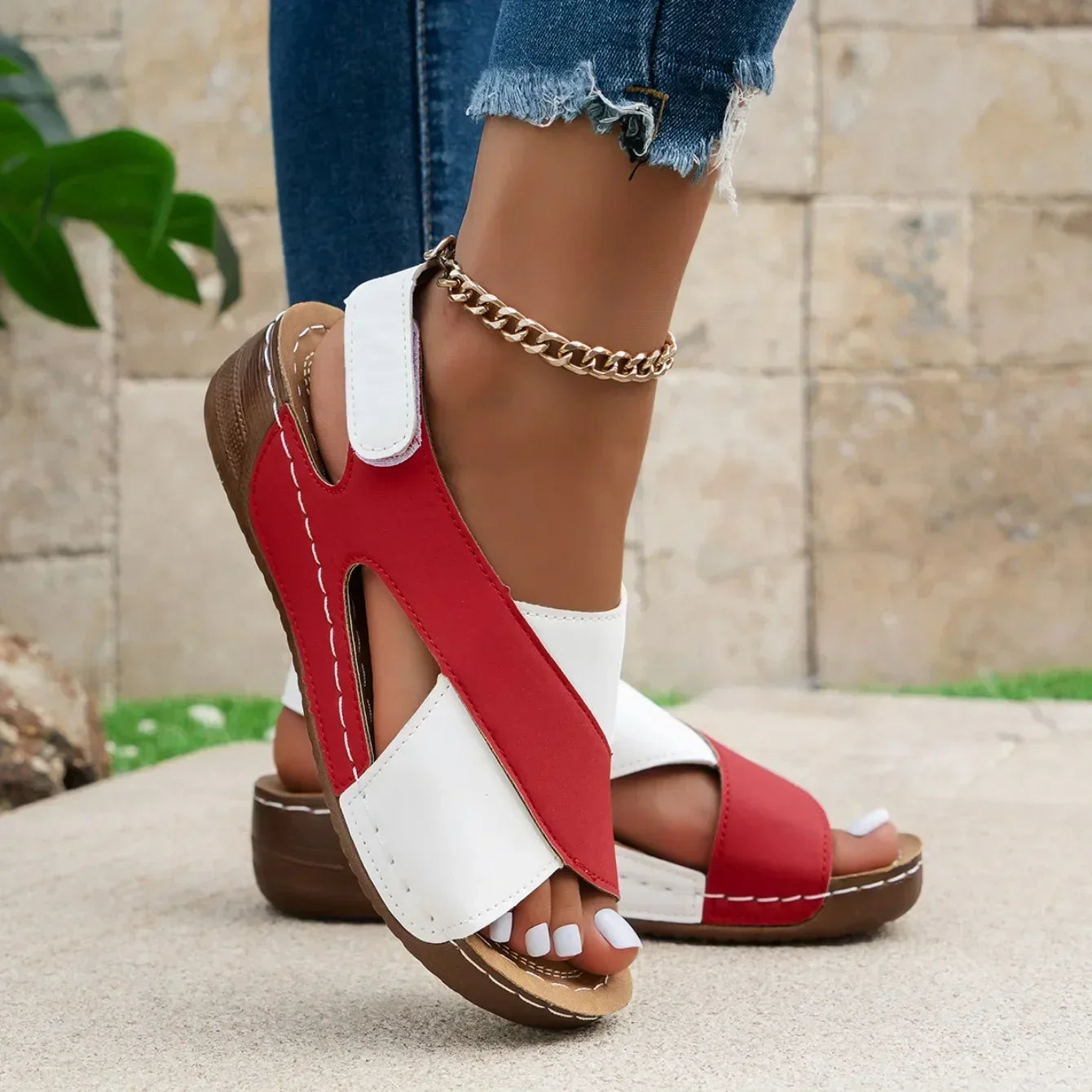 2025 Women Wedges Sandals Summer Fashion Sandals Lightweight Casual Sandals Shallow Outdoor Beach Shoes Women Sandalias De Mujer