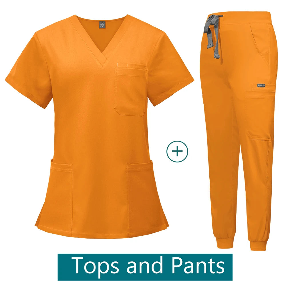 Scrubs Medical Uniforms Woman Multicolour SPA Beauty Uniform Dentist Veterinary Working Clothes Unisex Pharmacy Clinic Scrub New