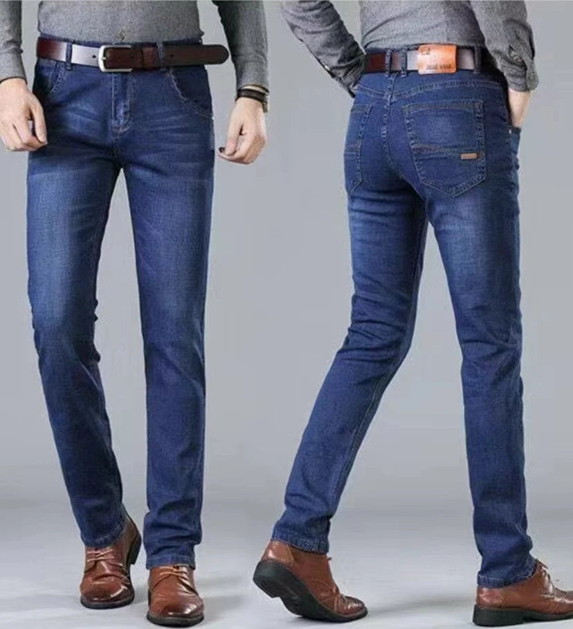 2025 Men's New Men's Fashion Casual Jeans Classic Style Casual Stretch Slim Fit Jeans Men's Denim Pants Black Blue Men's Style