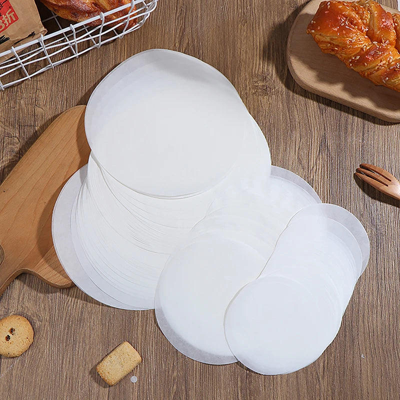 150Pcs Circle Parchment Paper Baking Oiled Paper Multifunction Liner BBQ Oven Patty Hamburger Paper Steamer Liners B