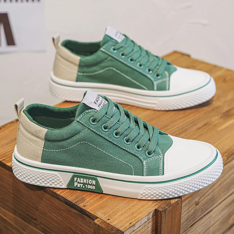 Mens Breathable Canvas Skate Shoes Soft Sole Casual Sneakers Trendy Versatile Lightweight Non-Slip Slip-On Sports Footwear 37-48