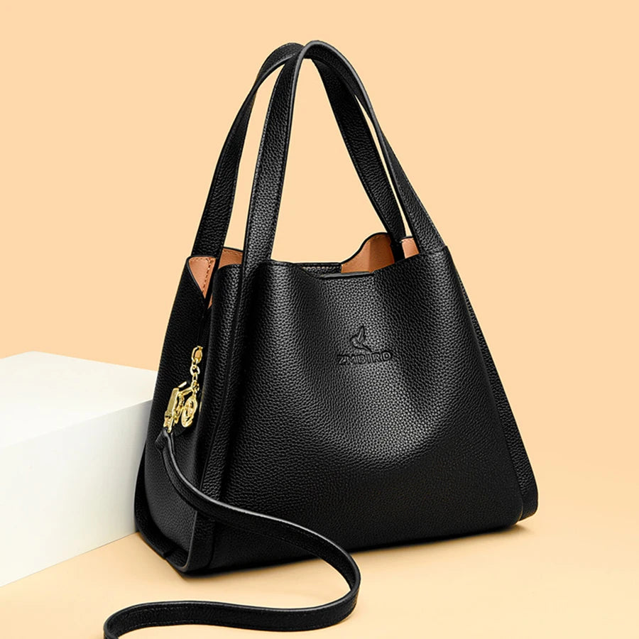 Genuine Brand Soft Leather Top-handle Bags Female Handbags Women Shoulder Crossbody Totes Messanger Bag Large Capacity Big Sac