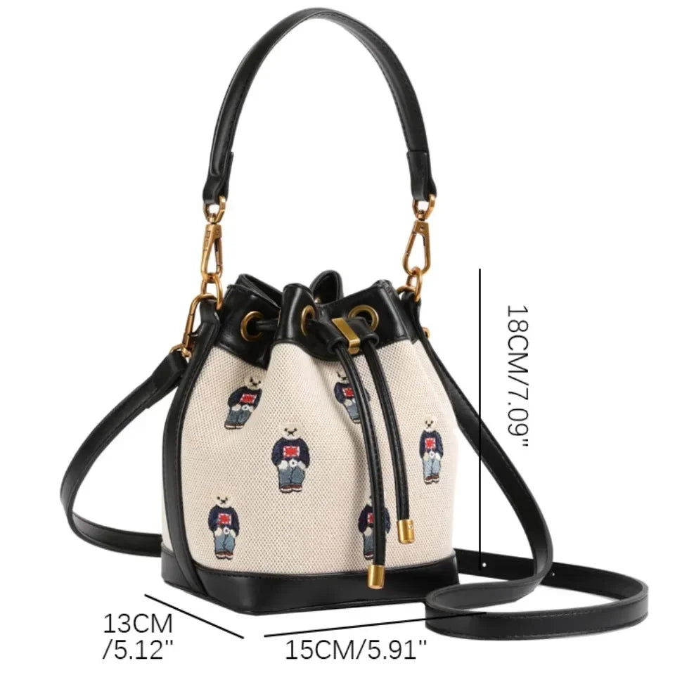 Drawstring Bucket Bag Large Capacity Women's Handheld Crossbody Messenger Bag Large Capacity Handheld Shoulder Armpit Bag