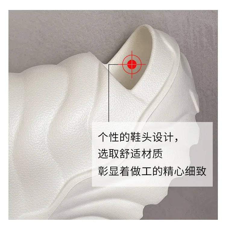 Women 10cm Increased Wedges Slippers 2024 Summer Breathable Casual Platform Slides Shoes for Women Light Slip on Female Sandals