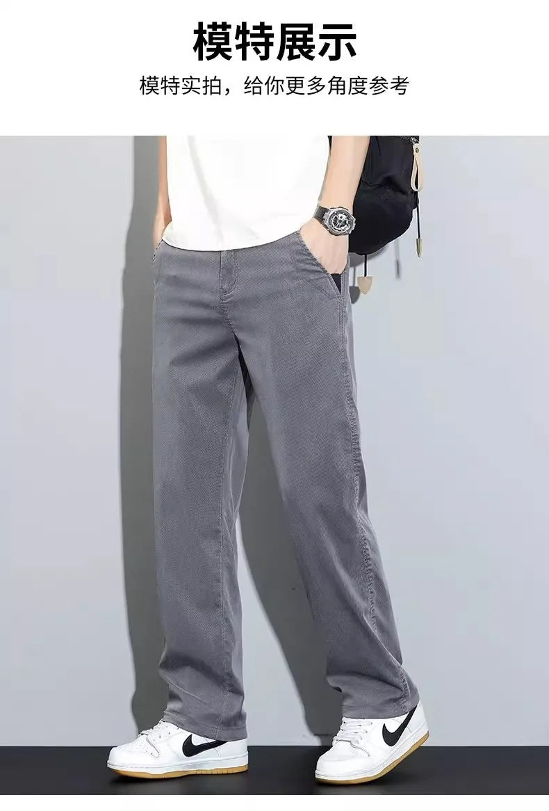 Tensi Casual Jeans Men's 2025 New Loose Straight Long Pants Summer Thin Sports