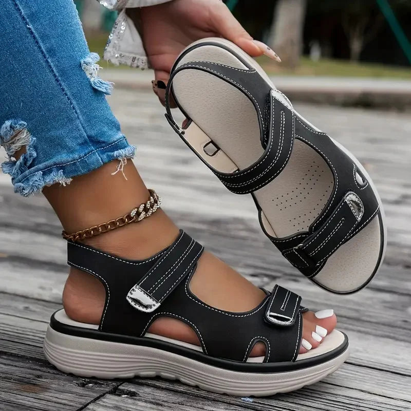 New Summer Wedge Sandals Casual Women Comfortable Fashion Thick Sole Outdoor Platform Sandals Non Slip Wading Beach Shoes Women