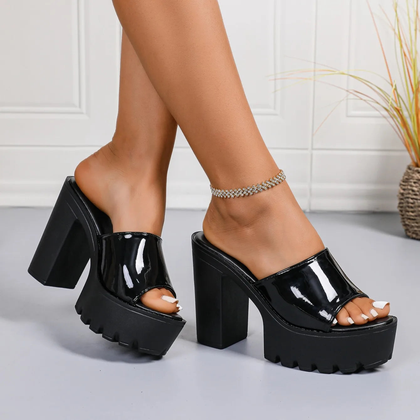 Fashion Women Sandals Summer Banquet Nightclub Platform Chunky High Heels Sandals Outdoor Elegant Shoes Women Sandalias De Mujer