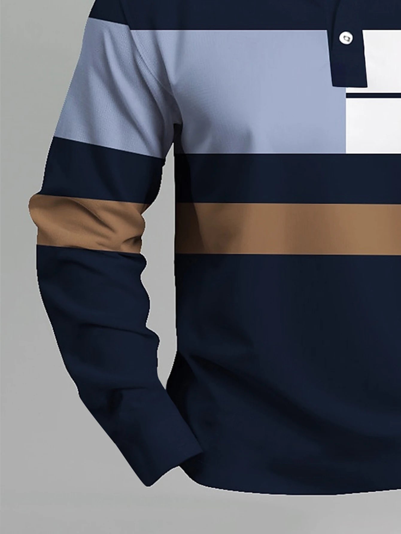 Men's Long Sleeve Shirt Fashion Casual Slim Fit Trendy Blue Silver Fluid Art Print Dress Shirt for Party Daily Wear