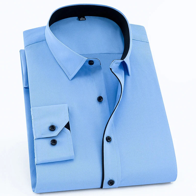 2025 Men Shirt Fashion Causal Long Sleeved Male Dress Social Business Brand Shirts Comfort Soft Weeding Party White Gift Shirts