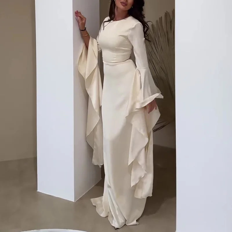 Eid Muslim Women Dress Abaya Flare Sleeve Vestidos Largos Party Caftan Jalabiya Ramadan Long Dresses Dubai Kaftan Arab Robe 2025