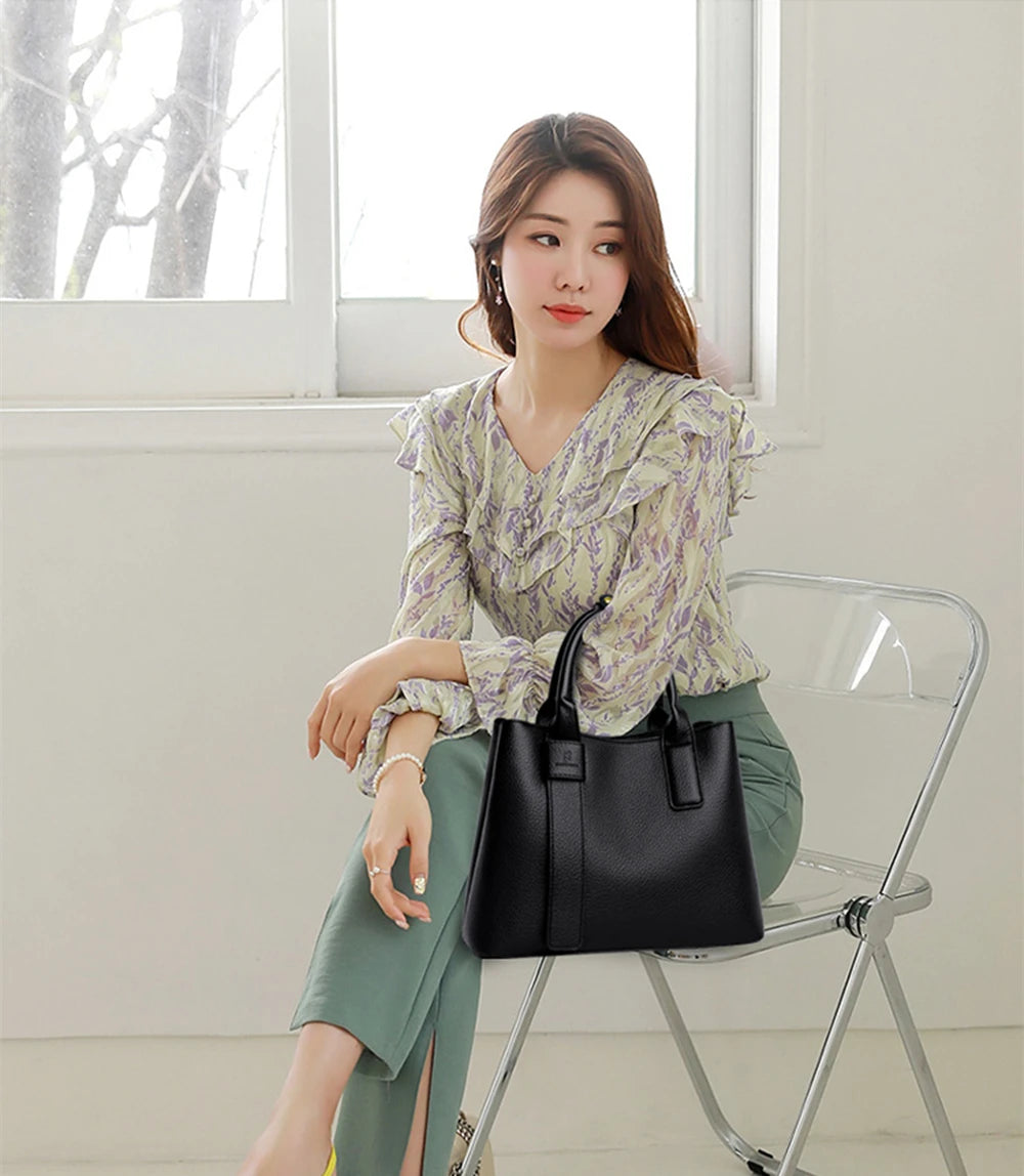 Business Handbags For Women 2022 Luxury Designer Handbag Pure Color Big Capacity Shoulder Crossbody Bags Branded Top-handle Tote