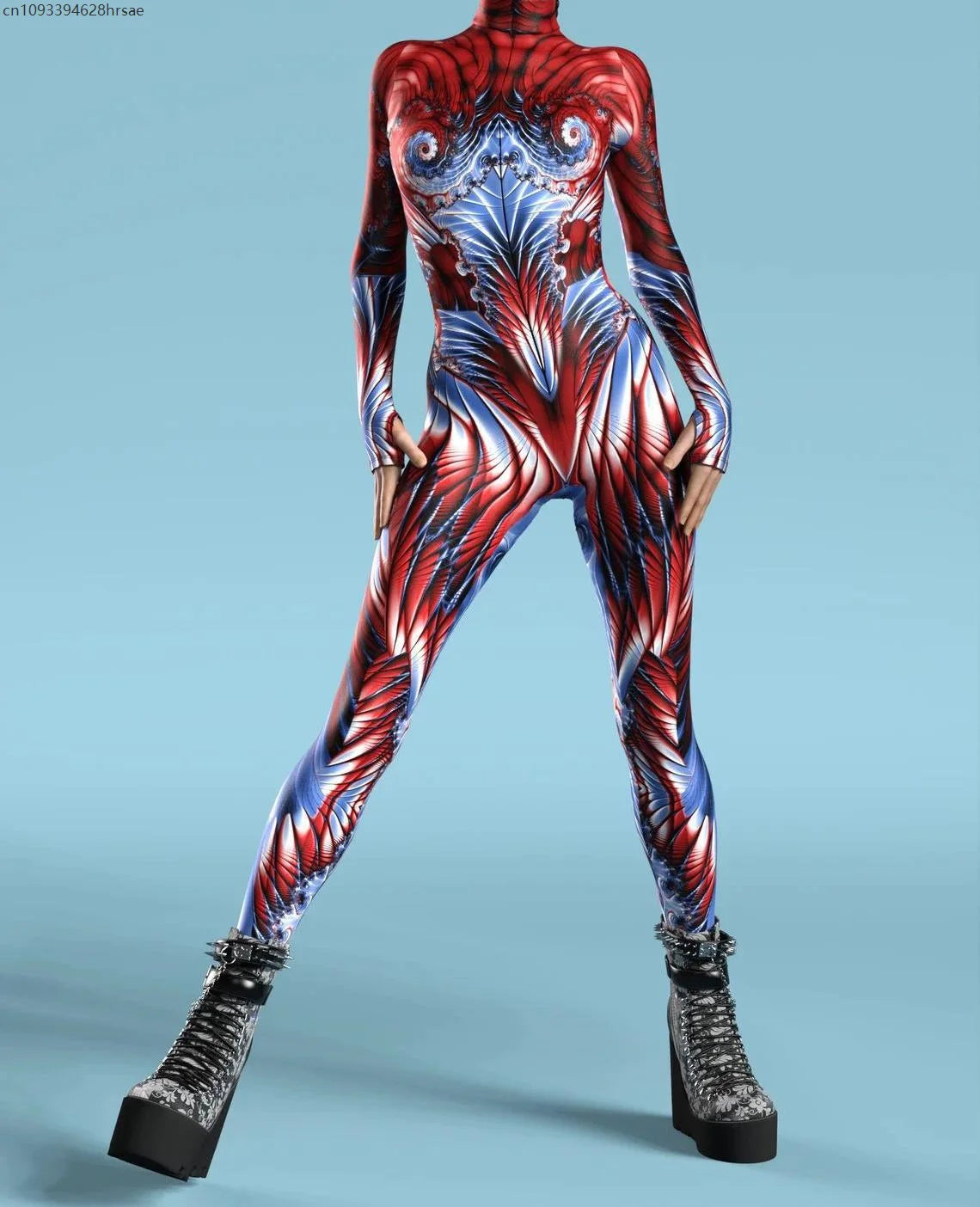 UR1 Women Jumpsuit Dense Color Dots 3D Pattern Adults Halloween Cosplay Costume Party Jumpsuits Carnival Bodysuit Monos Mujer