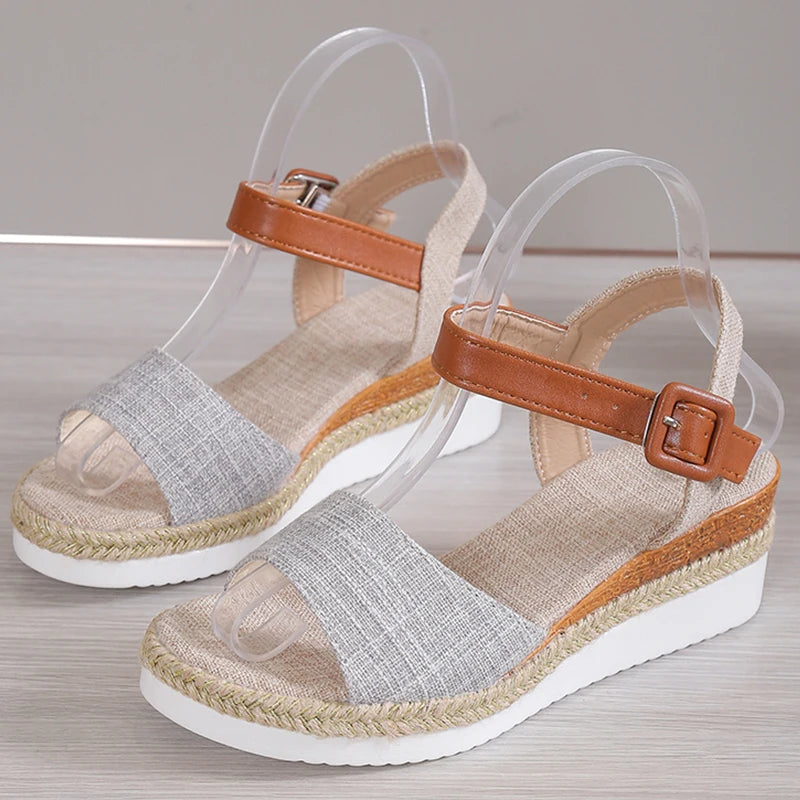 Fashion Shoes Women Sandals Wedge Shoes For Women Espadrilles Women's Sandals Non-Slip Retro Women Heels Female Footwear