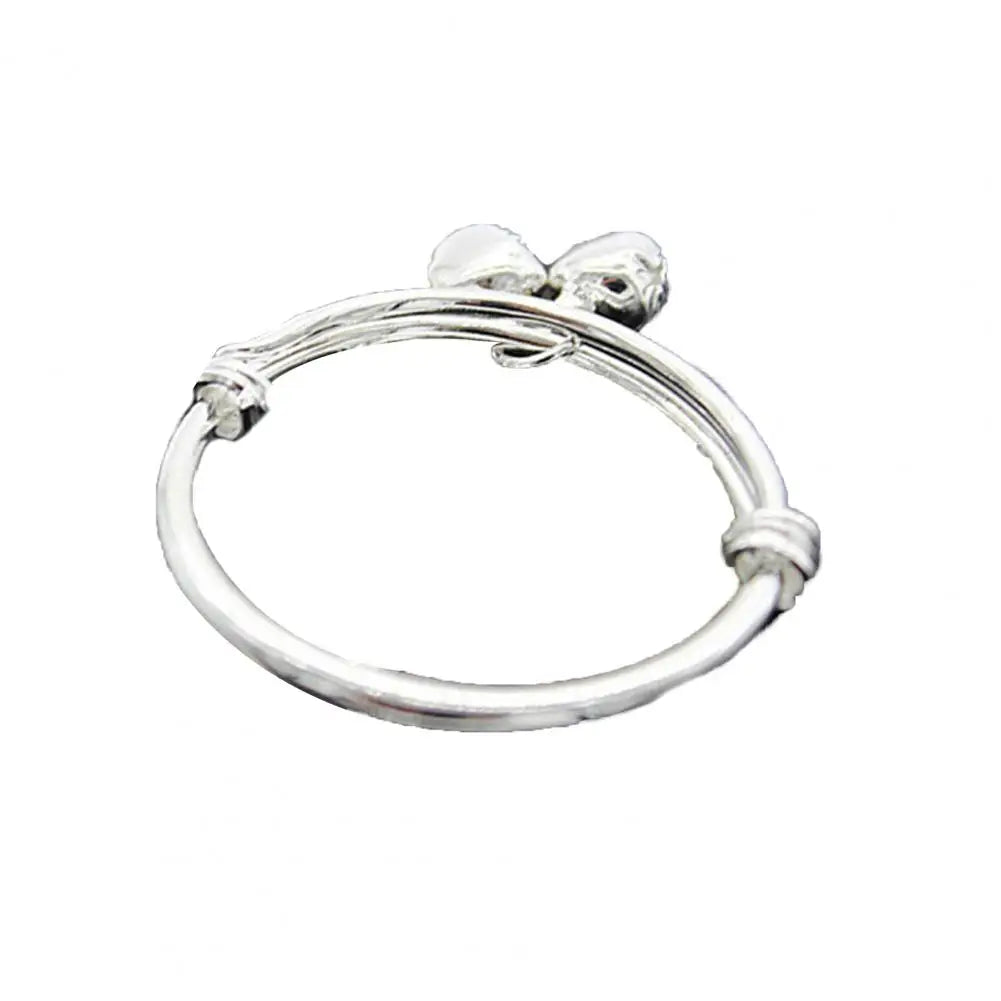 Jewelry Bangle Bracelet Adjustable Embossing Design Bell Pendant Baby for Toddler