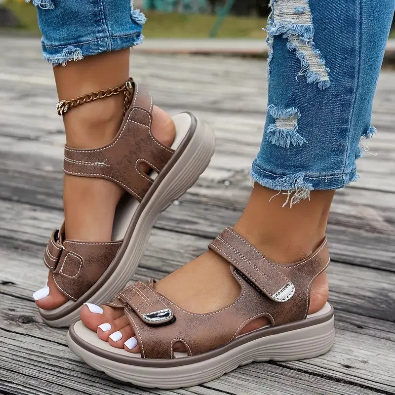 New Summer Wedge Sandals Casual Women Comfortable Fashion Thick Sole Outdoor Platform Sandals Non Slip Wading Beach Shoes Women