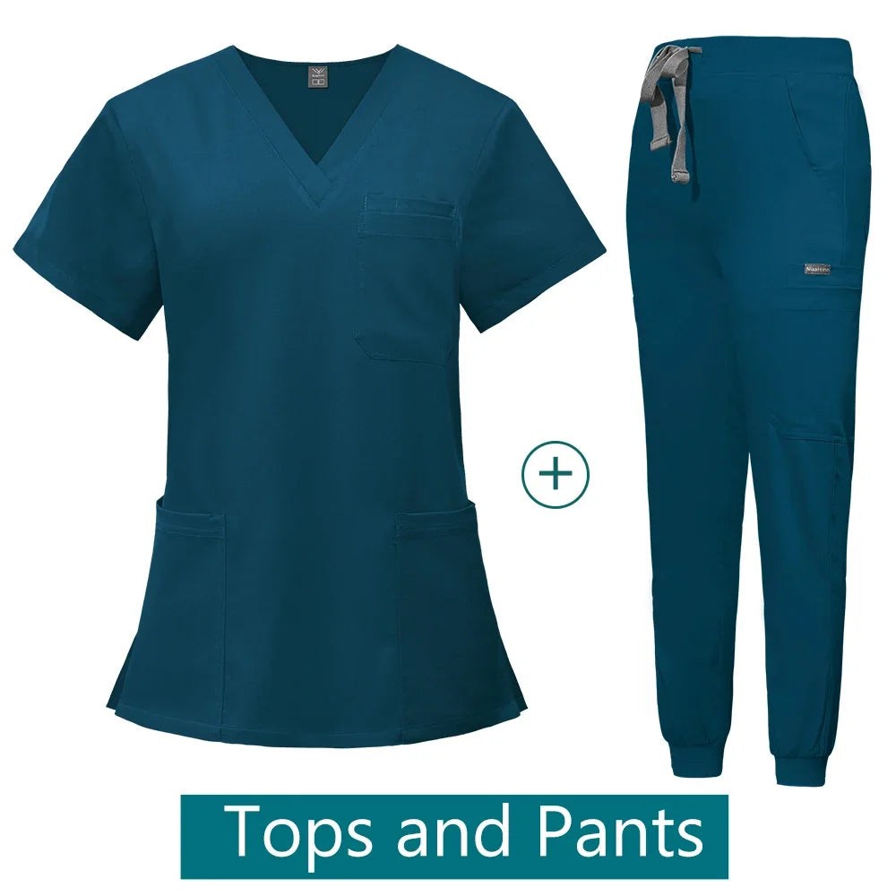 Scrubs Medical Uniforms Woman Multicolour SPA Beauty Uniform Dentist Veterinary Working Clothes Unisex Pharmacy Clinic Scrub New